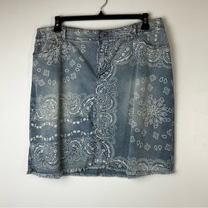 Cato size 20 mini skirt western boho print